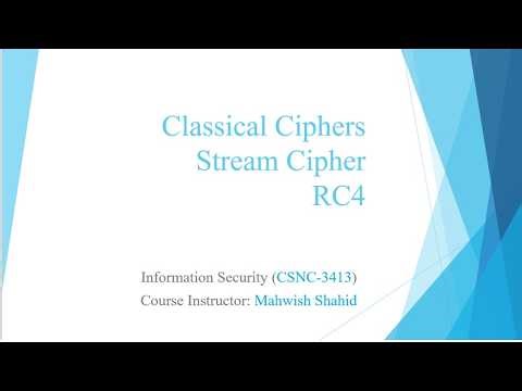 Stream Cipher - RC4 and Vernam - Encryption Decryption - Computer Science - watch @1.5x speed