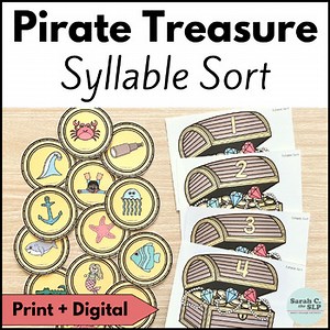 Pirate Treasure Counting & Sorting Syllables for Phonological Awareness