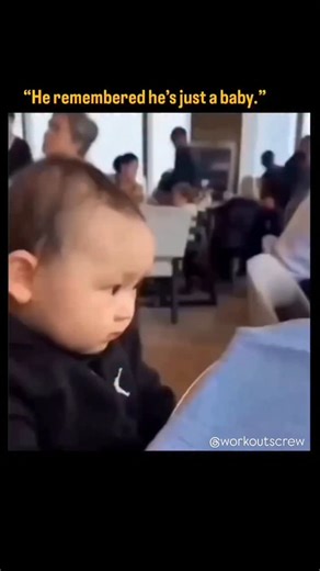 Workouts Crew on Instagram: "Instagram showcases a 11-second video of a baby in a restaurant high chair cycling between a stern, adult-like gaze and exuberant smiles while waving hands, humorously captioned to suggest a fleeting maturity, which has garnered 15,000+ likes since December 13, 2025. Posted by , an account with over 1 million followers dedicated to sharing uncontextualized clips of quirky human behaviors, this fits their viral formula of everyday absurdities that resonate universally