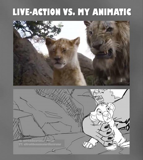 UNCLE SCAR LIVE ACTION VS. ANIMATIC: PT2 | Alfred The Animator and Illustrator