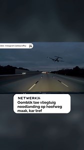'n Paneelbordkamera (dash cam) het die oomblik opgeneem toe 'n ligte vliegtuig ten tyde van 'n noodlanding in die Amerikaanse deelstaat Florida teen 'n motor vasvlieg. Die motoris wat die video geplaas het, sê dit was 'n "vreesaanjaende een-in-'n-miljoen-ervaring". Die 57-jarige insittende van die voertuig wat getref is, het ligte beserings opgedoen en is hospitaal toe geneem. | Volksblad