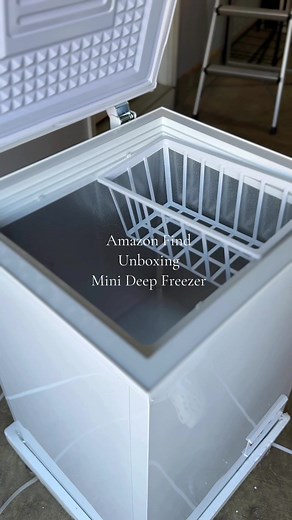 Mini freezer for small compact spaces. Now to fill her up #amazon #amazonfinds #unboxing #minideepfreezer #homeappliances #shellllls_lifeeee