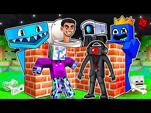 HORROR Build to SURVIVE with SPEAKER FAMILY in Minecraft!