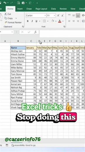 Excel tricks 👍 #excel #excelformula #exceltutorial #exceltricks #excel #exceltips #exceltricks #yt