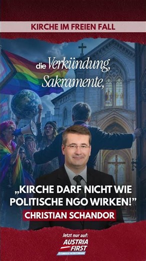 The Church must not act like a political NGO! - Christian Schandor