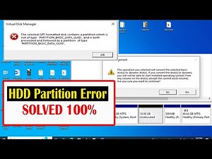 The operation you selected will convert the selected basic disk - Hard Disk New Partition Error Fix