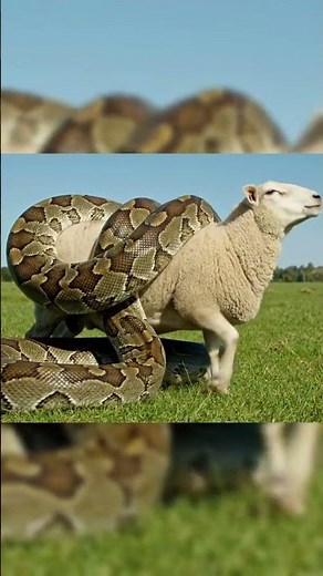 Python Snake Coils Around a Helpless Sheep #PythonVsSheep #SnakeAttack #WildlifeShorts #AnimalFight