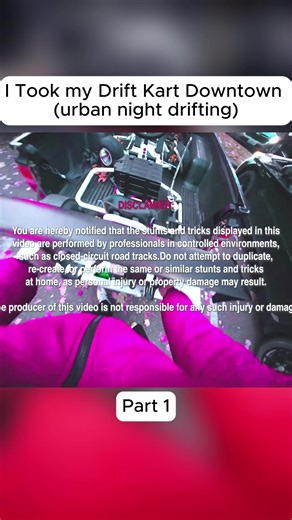 I Took my Drift Kart Downtown (urban night drifting)#drift #kart #downtown #drifting #driftlife