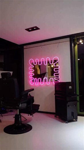 Black Barber Setup | Chair, Trolley, Mirror Frame