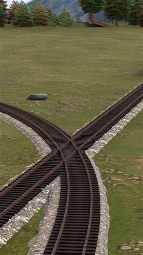 You Won’t Believe These 2 Trains Crossing Together 😲 🚆 #trains #railway #animation