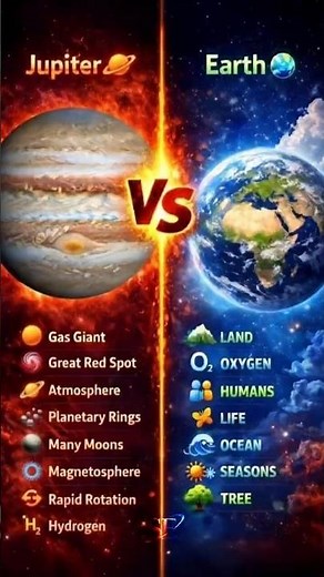 Jupiter 🪐 🆚 Earth 🌍