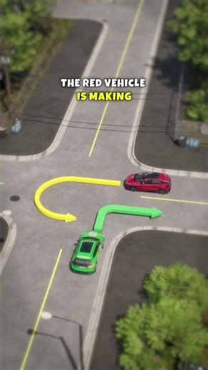 U-Turn vs Right Turn - Who Actually Yields? #rightofway #drivingtest #shorts