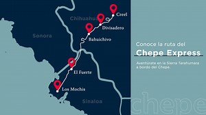 Recuerda que el Chepe Express pasa por 5 estaciones: Los Mochis, El Fuerte, Bahuichivo, Divisadero, Creel Conoce más en nuestro sitio web oficial https://chepe.mx | Chepe Express