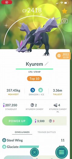 A shiny white or black kyurem is so rare that barely any images of it exist on the internet! I own one part of the shiny, I HOPE I don’t need to get the other shiny to fusion them in a shiny. This is the stuff of legends so most likely just one shiny legendary won’t be enough… #foryou #pokemon #pokemongo