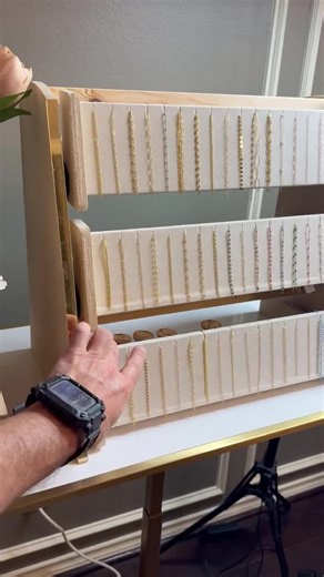 3-tier Permanent Jewelry Display Rack With Velvet Panels – Chain Organizer for Vendor Booth or Studio | Holds up to 57 Spools - Etsy