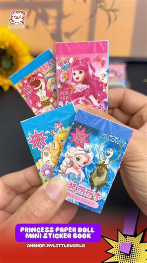 princess paper doll mini sticker book | sách nhãn dán mini búp bê công chúa
