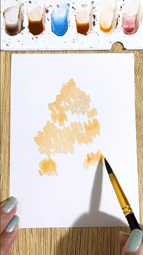 Easy Autumn tree painting for beginners 🍂🍁