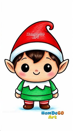 Draw a Kawaii Christmas ELF in 30 Seconds! 🎁 Quick & Simple Holiday Sketching for Beginners!