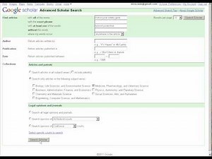 Google scholar medical search example