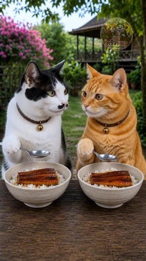 Japanese Unagi Rice Bowl 🍚 #catcooking #แมวทำอาหาร