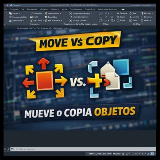 Dos comandos básicos que TODO usuario de AutoCAD debe dominar 👇 🔹 MOVE te permite mover objetos con precisión 🔹 COPY te ayuda a duplicarlos sin perder el original Aprender a usarlos bien te ahorra tiempo y evita errores en tus planos. 📐 Ideal para topografía, arquitectura e ingeniería. 🎥 Tutoriales completos en YouTube: 👉 https://youtube.com/@videosresumidosautocadcivi4890 #AutoCAD #MOVE #COPY #DibujoTécnico #Topografía