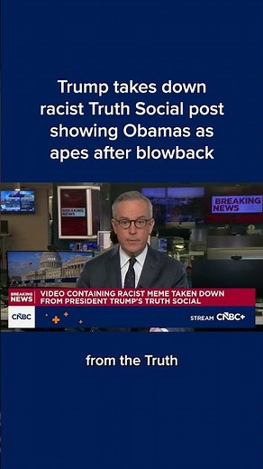 Trump takes down racist Truth Social post showing Obamas as apes after blowback