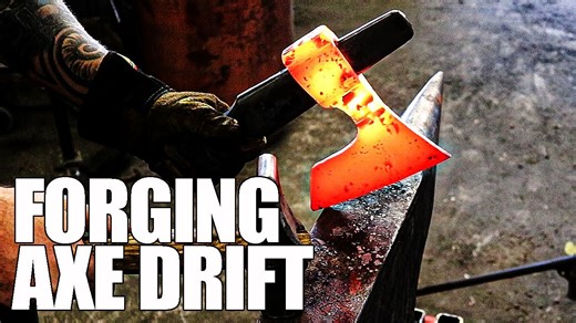 Blacksmithing - forging an axe drift
