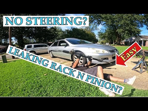 HOW TO EASILY REPLACE A STEERING RACK AND PINION ON A 2003-2007 HONDA ACCORD AT HOME SAVE MONEY.