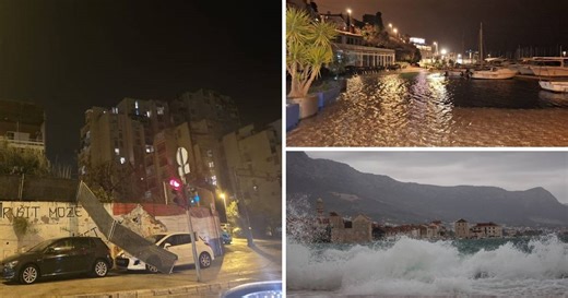 UŽIVO Dalmacija  na udaru jakog nevremena: Na snazi je crveno upozorenje, more se izlijeva...