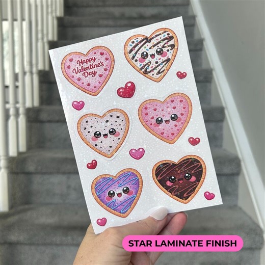 Valentine Toaster Pastry Sticker Sheet | Cute Heart Stickers | Kawaii Journal Stickers | Valentine Planner Stickers | Star Laminate - Etsy
