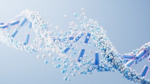 Loop animation of dna with biological concept, 3d rendering. Premium Stock Video Footage