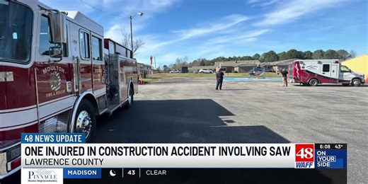 Construction worker airlifted after table saw accident in Lawrence County