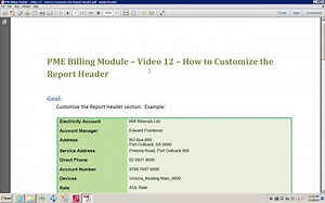 PME Billing Module -- Video 12 -- How to Customize the Report Header