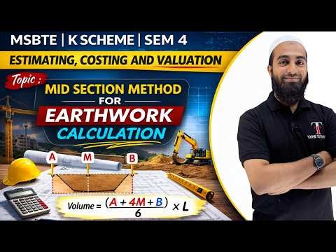 MID SECTION METHOD FOR EARTHWORK CALCULATION I ESTIMATING, COSTING & VALUATION | Toshib Tutorials