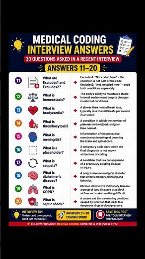 Medical Coding Interview Answers 11–20 🔥 | Freshers Must Know