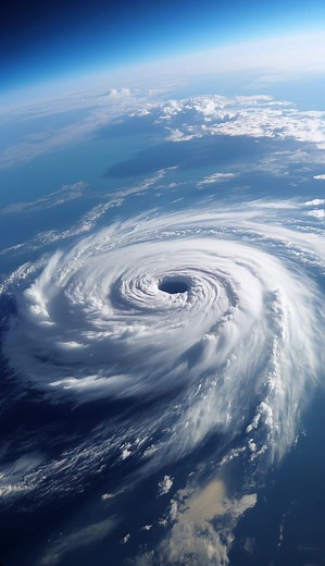 宇宙から見る台風の目の静けさ