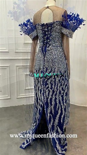 Royal Blue Sequin Feather Prom Dress | Off-Shoulder Mermaid Evening Gown – Style Review #dress