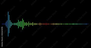 4k color animation of music visualizer on black background. Color audio equalizer on dark background. Formats UHD, HD, 1080p 4K..