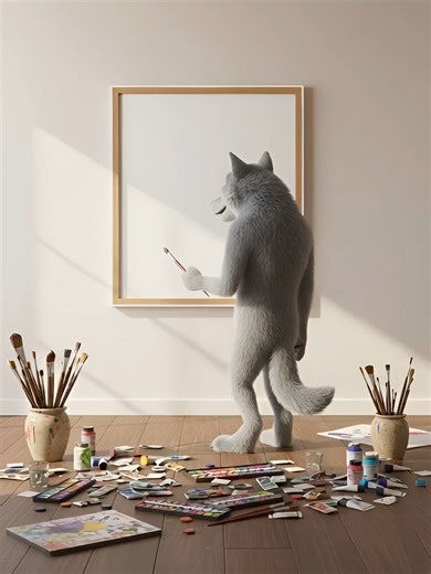 Painter #wolf #cartoon #animation #funny #reels