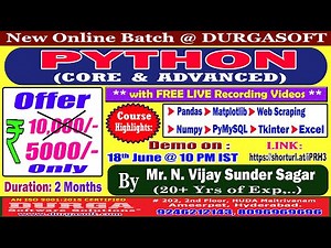 PYTHON (CORE & ADVANCED) Online Training @ DURGASOFT