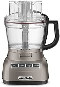 KitchenAid KFP1333ACS Architect Series 13-Cup Food Processor with Exact Slice System, Cocoa Silver