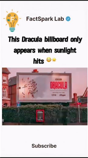 A creative billboard uses sunlight to reveal Dracula’s face