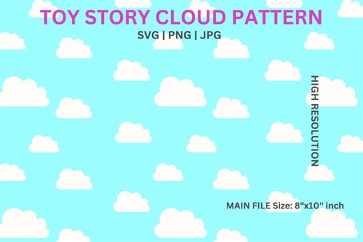 Toy Story Clouds Pattern: Nursery Decor SVG, PNG, JPG Files (8x10 Digital Download - Etsy