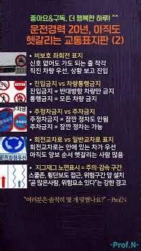 운전경력 20년도 아직 헷갈리는 교통표지판(2) #운전논쟁 #교통표지판 #운전상식
