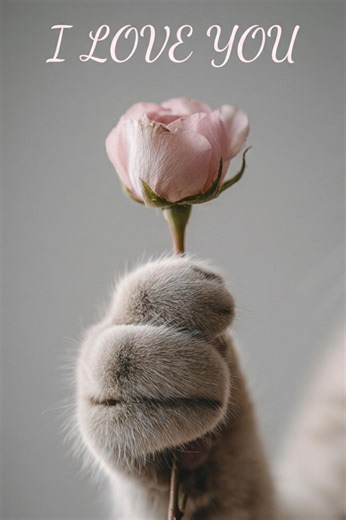 Animated Valentine’s Day Card With Cute Kitten and Blooming Rose | Romantic Digital Greeting Video | Love Animation With Sound - Etsy