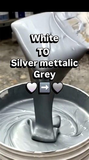 White to silver metallic grey🩶 EmulsionSatisfying Color Mixing