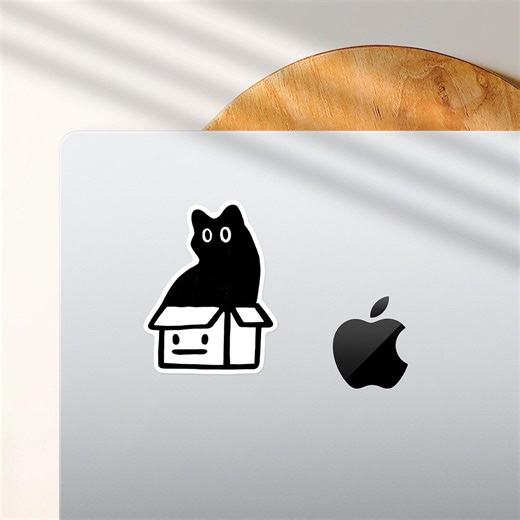 Box Cat Sticker - Silly Funny Kawaii Cat, Matte Waterproof Vinyl Decal for Laptop, Water Bottle, and MORE - Etsy