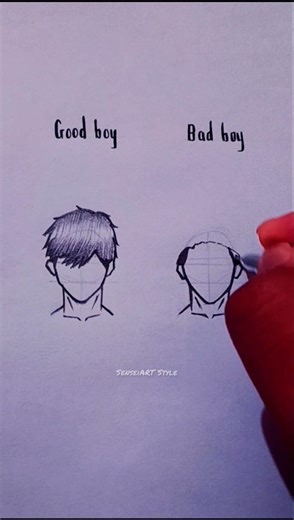 How to draw Hairs [Bad boy & Good boy] #shorts #drawing #sketch #tutorial #howtodraw #art #fyp #yt