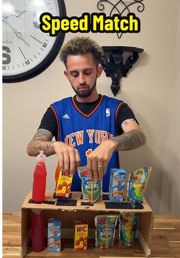Family Speed Match Challenge with Juice Boxes
