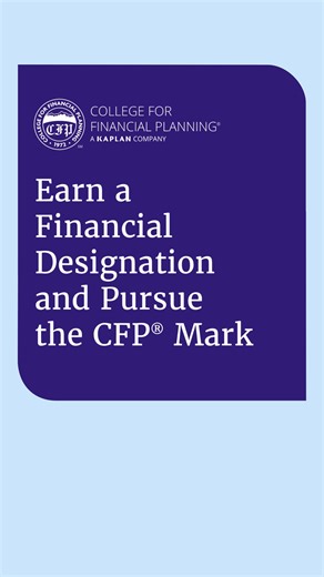 Earn a financial designation and get stackable credit toward our CFP® certification education program or a master’s degree. | Kaplan Financial Education | Facebook